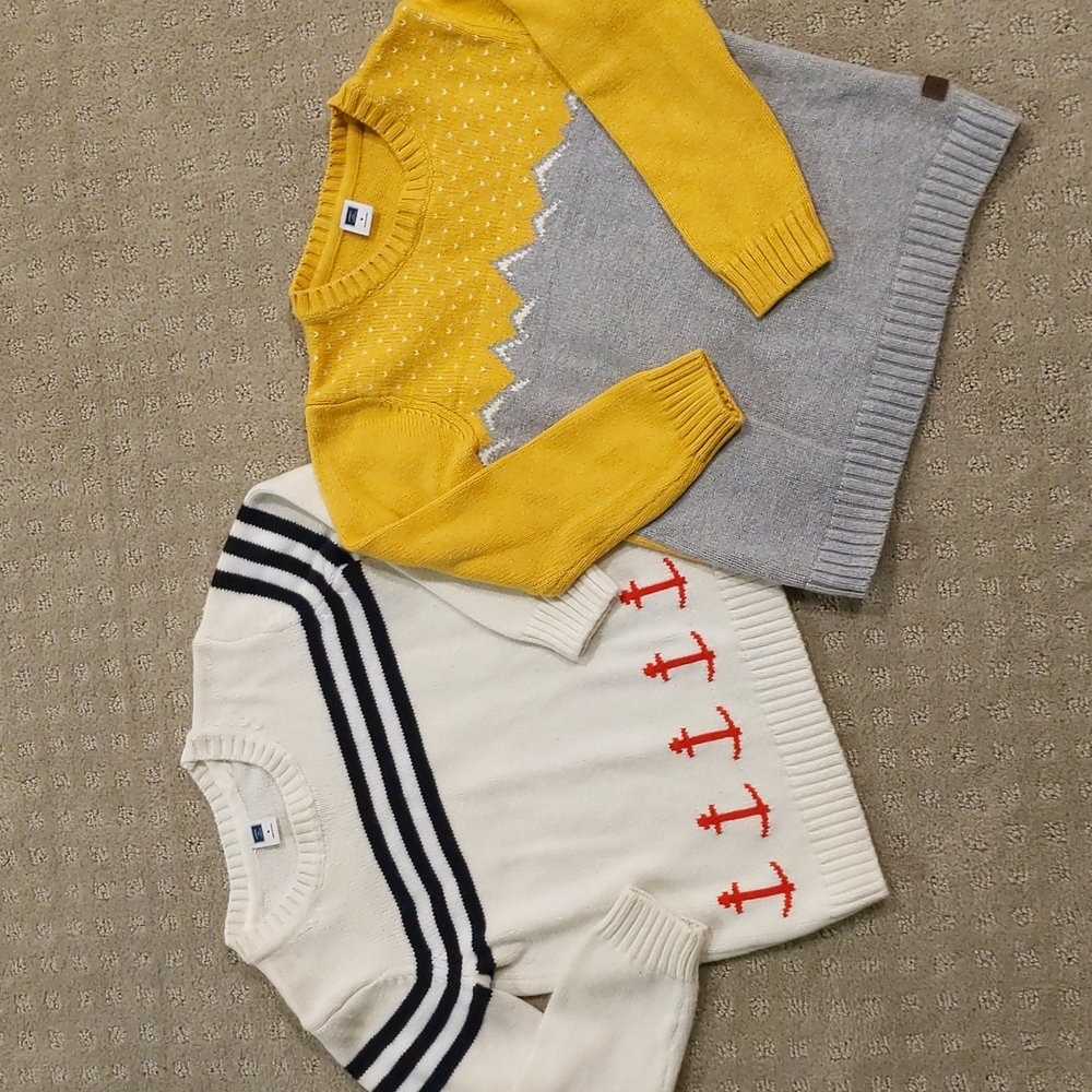 Two Boy's size 5 Janie & Jack sweaters in perfect condition